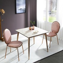 릿시 12T 통세라믹 2인 테이블 2인용 세라믹 식탁 세트 800 로즈골드, 릿시 세라믹 테이블 2인+(체어 변경)리온 체어, 핑크2개