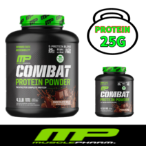 머슬팜 컴뱃 MP combat protein powder 컴뱃 프로틴 파우더 단백질 25g 초코릿밀크 [초코맛 1.814kg]