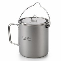 Lixada 초경량 티타늄컵 행잉 냄비 세트, 750ml