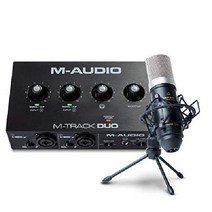엠오디오 M-Audio M-Track Duo 포함 USB 오디오 인터페이스, 인터페이스 + MPM1000 XLR 마이크, 2개의 마이크 입력