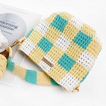 털실나라 DIY 트리플 체크 미니백 코바늘 동영상패키지, R22베이비노랑2볼+R25화이트1볼+R30연민트1볼
