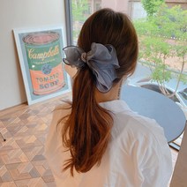 수리39링 [당일출고] 쉬폰 리본바나나핀 리본집게핀 서효림핀 바나나핀 프랑스핀 7컬러