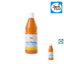 워셔블페인트 주황 500ml 단품 아기물감 물감찍기 바디페인팅 욕실물감놀이 아기물감 유아물감 목욕놀이물감 잘