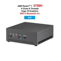미니pc AMD-라이젠 R5 3750H R7 2700U 미니 PC 베가 10 그래픽 포함 4K UHD Nvme SSD 데스크탑 게임용 컴, 02 16G RAM 512 SSD_02 AU, 03 AN1 R7 3750H