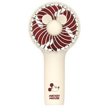 로이체 휴대용 선풍기 디즈니 미키 곰돌이 손풍기 스트랩 3단계 바람 세기 최대 3시간, 디즈니 미키)아이보리