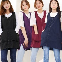 하랑이플 빅사이즈 조끼형 원피스앞치마(BIG) 주방 업소용 요양보호사 예쁜앞치마, 1개, 조끼형앞치마-블랙(XL)