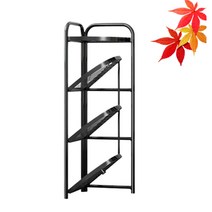 녹슬지 않는 금속 욕실 주방 코너 선반장 검정색 4단