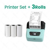 미니 휴대용 영수증 프린터 58mm 2 인치 무선 블루투스 열 빌 메이커 슈퍼마켓 현금 티켓 기계 Windows 197710, 녹색 추가 3롤