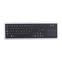 [해외] 방수 USB 표준 블랙 스테인레스 스틸 산업용 금속 키오스크 키보드 내장 마우스 터치 패드, Arabic Layout, PS2 Interface