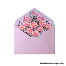 빈티지 소품 인테리어 인쇄 꽃 세트 봉투 결혼식 인사말 카드 초대장 편지지 카와이 문구 사무실 학교 용품 6 개, [03] Red Peony 02
