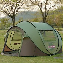 원터치텐트 IDOOGEN FAST CAMP One Touch Caming Tent Pop up Mega Family Tent Fits 4-5 Persons 자동개방텐트, 초록