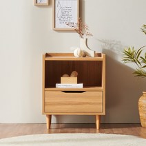 소티디자인 브리즈 선반 수납 2단 협탁, 오크 (직접조립) 402O