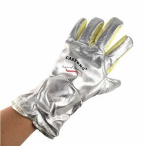 고온 단열 장갑 난연성 알루미늄 호일 내화 장갑, 내온도 400도 - 300도  엘