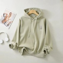 파킨리 여성 루즈핏 애니멀 무지 순면 후드티