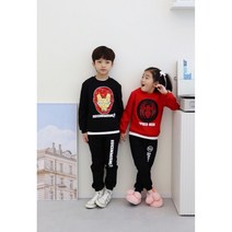 남아 반전 스팽클 스파이더맨 아이언맨 상하복세트