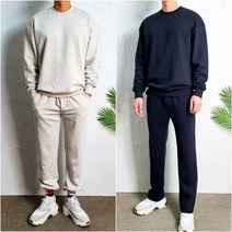 코코로맨틱 오버핏 봄 가을 쭈리 맨투맨 와이드 팬츠 조거팬츠 트레이닝 세트