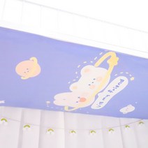 학생 기숙사 침대 하부 가리기 패브릭 해외 이층침대 커버 스티커 캐노피, O.주변의 행성- NO스탠드 + B.1.2m