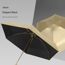 우산 카본 대형 여성용 초소형 미니 우산비닐 포켓 파라솔, Black-Gold