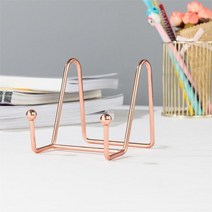 매거진랙 잡지꽂이 거치대 매거진 철 아트 디스플레이 스탠드 접시 랙 플레이트 그릇 그림 프레임 사진 책 받침대 홀더 철 아트 디스플레이 홈 장식, 로즈 골드