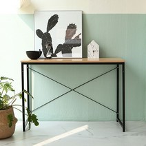 FIXA론드콘솔데스크 일자책상 서재책상 컴퓨터책상 PC책상 DIY 책상 데스크 철제책상, 블랙