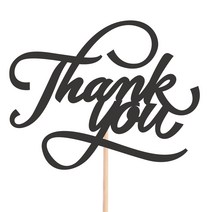 비비드레인 메세지픽 케이크토퍼, 1개, 46-Thankyou
