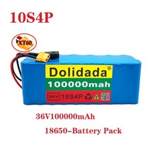 전동 킥보드 성인용 전기 킥보드 새로운 36v 10s4p 100ah 1000w 대용량 18650 리튬 배터리 팩 bms tplug가 있는 자전거, 검은 색