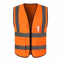 반사 가시성 안전 조끼 남성 여성 자전거 타기 홈 건설 보안 교통 긴급 노동자, 08 BK-orange_01 싱글 사이즈