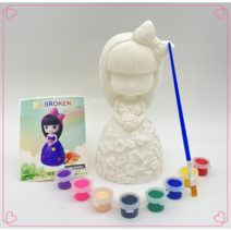 제이에치제이 석고모양 인형적금통 DIY 색칠하기, 리본공주