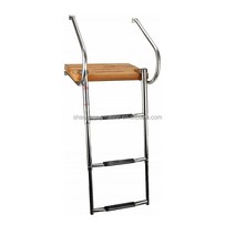 고소작업대 전동리프트 시저 소형 굴절 실내 궤도 손잡이가 달린 해양 요트 텔레스코픽 316 스테인리스 스틸 보트 3 단 및 4 사다리, 한개옵션0