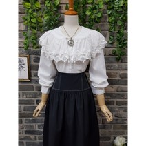 퐁당 / 안나 이중 레이스 빅카라 블라우스