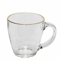 금테 테퍼드머그 450ml 커피잔 머그 머그컵 유리머그잔 머그잔, 단품