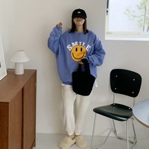 애플망고옷장 양기모 겨울 빅사이즈 오버핏 방긋 롱박스티 맨투맨