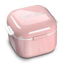 치아 교정기 목욕 케이스 재사용 가능한 틀니 상자 키트 여행 세척 보관 범용 성인 노인 고정 장치 개인 가제트, pink_CHINA