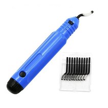 견고한 Trimming Knife Scraper Edge Deburring Head Cutters Set Burr Remover Tool For Wood Plastic, [04] Handle 10Pc Blades