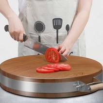 대형 원목 도마 철 링 갈라지지 않는 통나무 보드 칼, 지름50cm 두께8cm 철목젓가락 10쌍