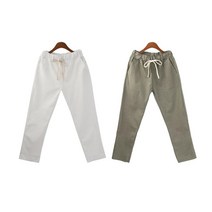 [RAΞ] 리넨바지 간절기부터 여름까지 착용가능한 여성팬츠 패션 배기 캐주얼밴딩 밴딩 데일리 편한 고무줄 ▷_8θ270eA