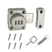Cabinet Door Password Lock Mechanical Keyless Combination Cabinet Lock Cabinet Password Latch Rotary, Silver