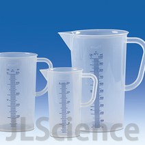 (JLS) Vitlab (비트랩) PP 플라스틱 핸들 비이커 (파란색 눈금) 2L 3L 5L Graduated Pitcher Beaker (PP), 3L 1ea