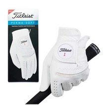 타이틀리스트 남성용 퍼마소프트 가죽 골프장갑 왼손착용, 화이트