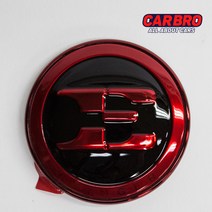 기아 스팅어 자동차 엠블럼 레터링 로고 캔디 도장 레드 블랙 카본, 스팅어 레드 캔디 엠블럼