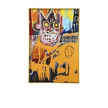 Basquiat 장 미쉘 바스키아 작품 / 호텔 카페 집 거실 인테리어 캔버스 벽걸이 그림액자 20, 골드