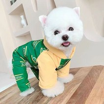 강아지 겨울 옷 티셔츠 애견의류 소형 개와 고양이용 귀여운 잠 부드럽고 통기성 개 액세서리 코트, 14.Chartreuse - L4.5kg