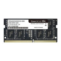 TEAMGROUP 엘리트 DDR4 16GB 키트 (2 x 8GB) 3200MHz PC4-25600 CL22 언버퍼드 논ECC 1.2V SODIMM 260-핀 랩탑 PC 메모리 모듈, 32GB