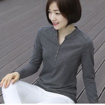 밀크봉봉 여성용 V넥 긴팔티