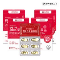 한미생활건강 혈행 가득 오메가3 1000mg 30캡슐 1개월분 혈관 안구건조 기억력개선, 4개