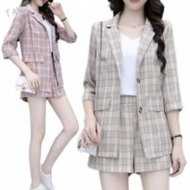 여름 여성 정장세트 3종 반팔자켓 나시 반바지 점퍼