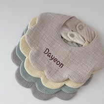 은화 아기 영유아 신생아 플라워 자수 턱받이 아기 애기 영아 신생아 영 유아 이유식 침받이, 민트