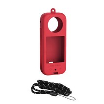 Insta360 X3 파노라마 카메라 렌즈 바디 낙하 방지 스크래핑 소프트 보호 슈트 로프 미끄럼 실리콘 쉘, 03 Red fuselage