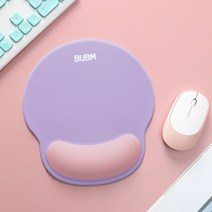 bubm 손목보호마우스패드 받침대 게이밍 쿠션, 퍼플+핑크