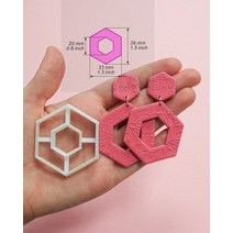 도자기 귀걸이 커터 해바라기 도넛 폴리머 클레이 도구 삼각형 사각형 둥근 가장자리 원형 3d 프린팅, [11] 11